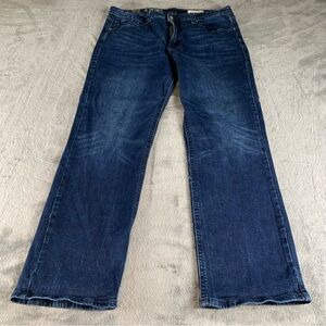 TK Axel Jeans Men's 38X32 Blue Denim Slim Boot‎ Cut Dark Wash Distressed Y2K